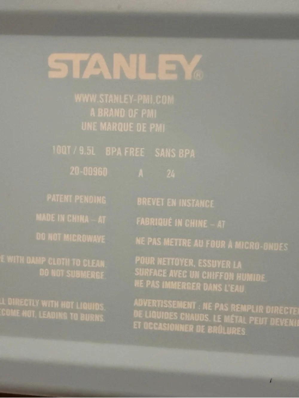 Stanley Pale Blue Cooler with Cream Logo Text - Picture 2 of 6